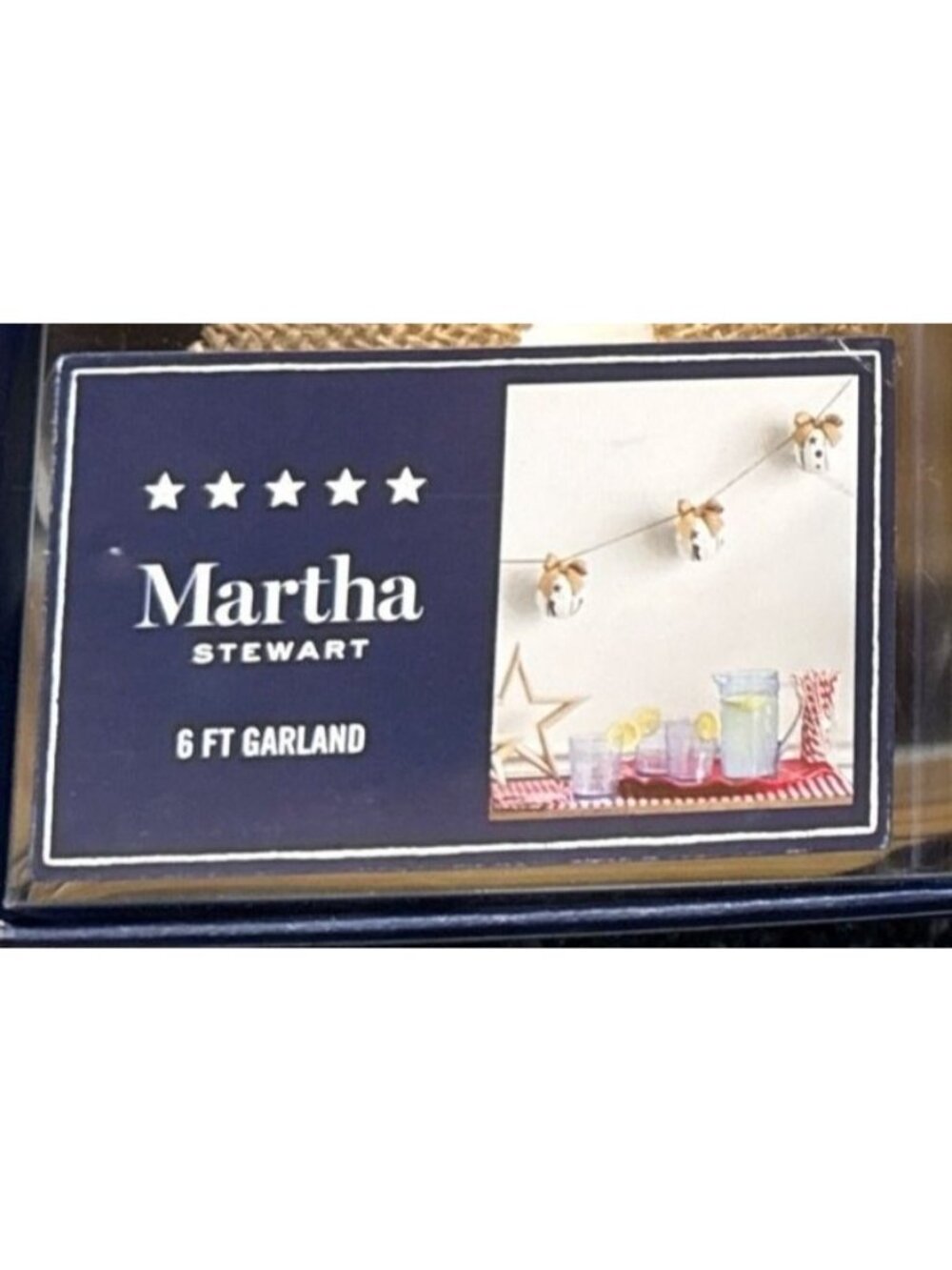 Martha Stewart Patriotic Baseball Bells Garland 6 Foot New in Box - Picture 2 of 3